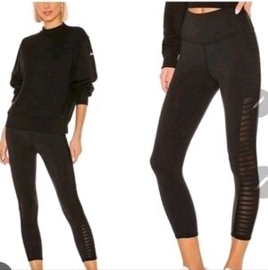 Alo Yoga Side Mesh Prism Black Leggings Size Small